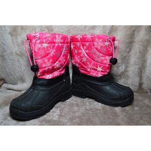 Girls Toddler Size 9 Winter Snow Boots Jands Pink & Black Cold Weather